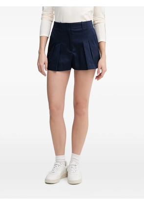 Lacoste pleated logo-patch shorts - Blue