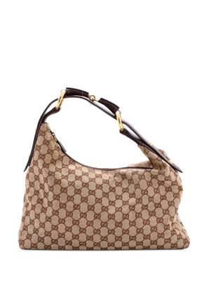 Gucci Pre-Owned Horsebit GG Canvas Medium hobo bag - Brown
