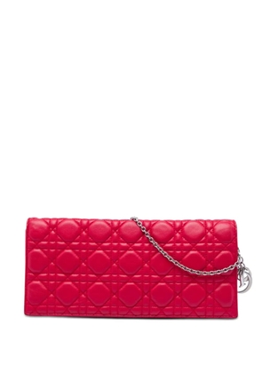 Christian Dior Pre-Owned 2011 Lambskin Cannage Lady Dior Chain Convertible Clutch crossbody bag - Red