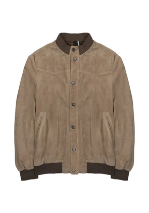 Low Brand suede-finish button-up jacket - Neutrals