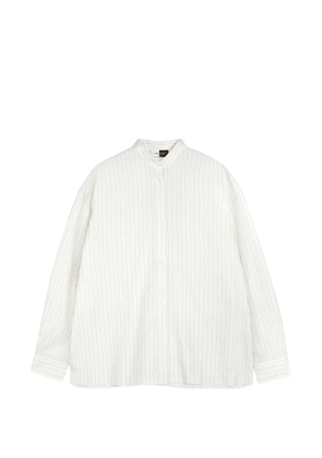 Vera Wang Boyfriend striped mandarin-collar shirt - Neutrals