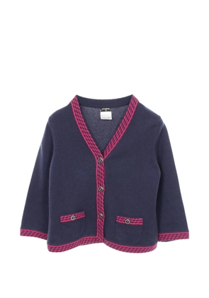 CHANEL Pre-Owned 1986-1988 Coco Mark button cardigan - Blue