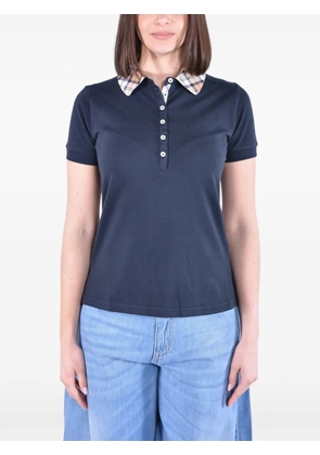 Barbour tartan-collar piqué polo shirt - Blue