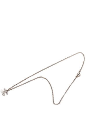CHANEL Pre-Owned 2012 CC Brass and Strass Pendant Necklace costume necklace - Silver
