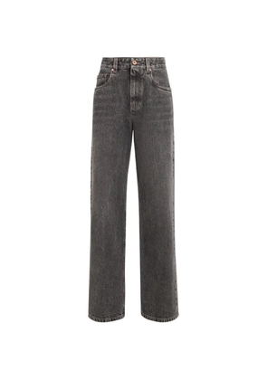 Brunello Cucinelli authentic denim contemporary loose trousers with monili - Grey