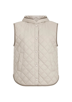 Brunello Cucinelli lightweight matte nylon quilted vest with Thermore® padding and hood - Neutrals