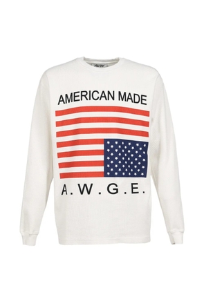 AWGE graphic-print waffle-knit long-sleeve T-shirt - White