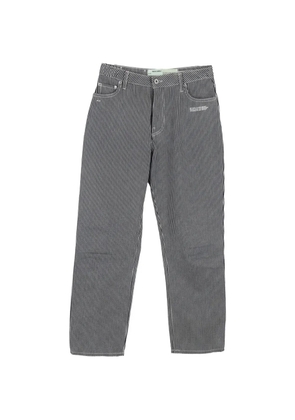 Off-White Pre-Owned striped straight-leg jeans - Grey