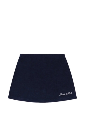 Sporty & Rich Signature logo-embroidered cotton mini skirt - Blue