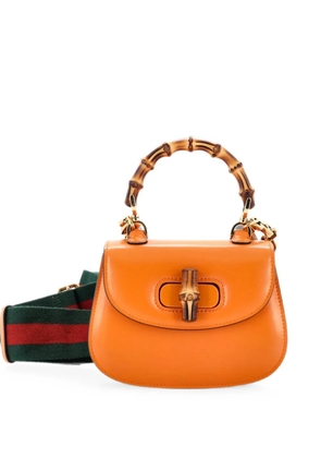 Gucci Pre-Owned Bamboo 1947 Top Handle Bag Leather Mini shoulder bag - Orange