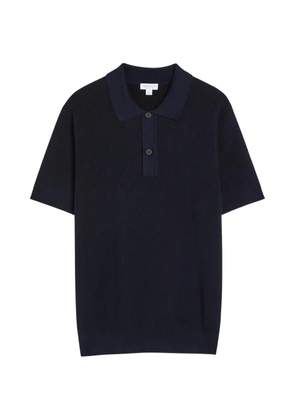 Sunspel ribbed-knit polo shirt - Blue