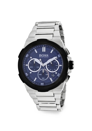 BOSS stainless-steel chronograph 45mm watch - Blue