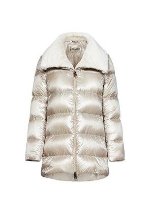 Herno faux-fur-collar puffer jacket - Neutrals