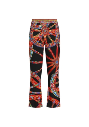 Dolce & Gabbana Carretto-print charmeuse leggings - Black