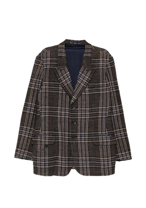 Yohji Yamamoto plaid peaked blazer - Brown