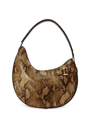 Lauren Ralph Lauren large Tasha python-embossed shoulder bag - Brown