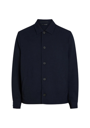 Sunspel seersucker button-up jacket - Blue