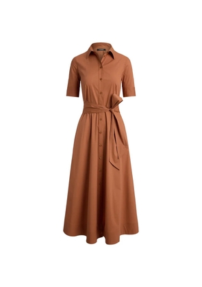Lauren Ralph Lauren Belted Stretch midi shirt dress - Brown
