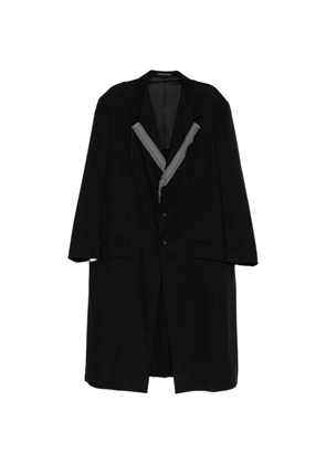 Y'S FOR MEN broad embroidered long jacket - Black