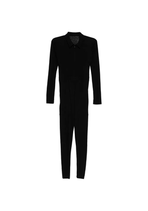Yohji Yamamoto shirt-collar long-sleeve jumpsuit - Black