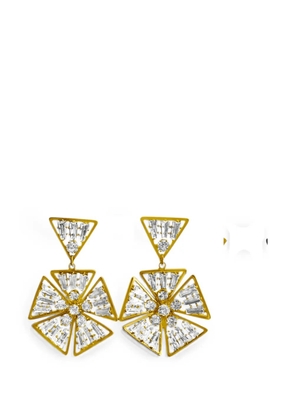 HZMER JEWELLERY Sunflower Sunburst crystal-embellished earrings - Gold