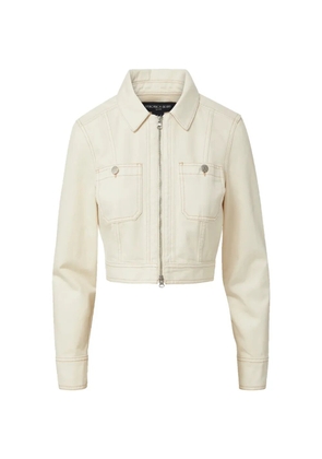 Veronica Beard Patty zip-up cotton cropped jacket - Neutrals