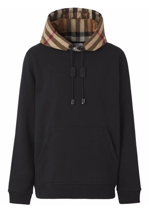 Burberry check-detail hoodie - Black