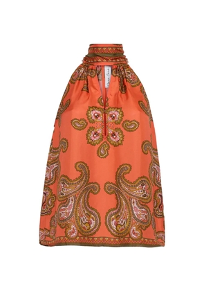 Varley Sundance paisley-print halter-neck blouse - Orange