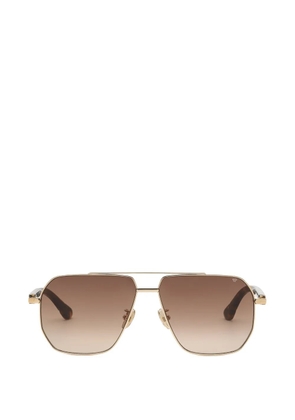 Philipp Plein Eyewear tortoiseshell-effect geometric-frame sunglasses - Brown