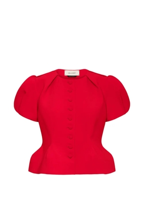Hellessy Nelly puff-sleeve button-down jacket - Red