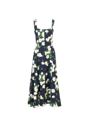 Carolina Herrera floral-print midi dress - Blue