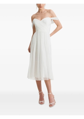 FRAMBOISE Canneline off-shoulder pleated midi dress - White