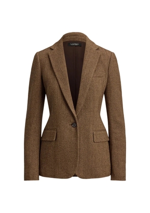 Lauren Ralph Lauren RL67 herringbone-pattern single-breasted blazer - Brown