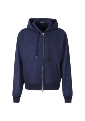 TOM FORD zip-up cashmere hoodie - Blue