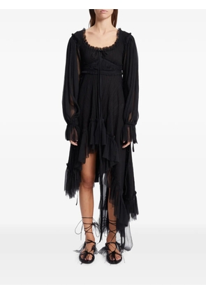 Ann Demeulemeester Giti empire ruffled asymmetric-hem dress - Black