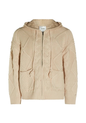 FOUND cable-knit hoodie - Neutrals