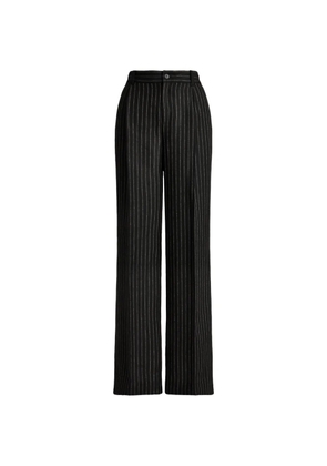 Lauren Ralph Lauren chalk-stripe linen palazzo pants - Black