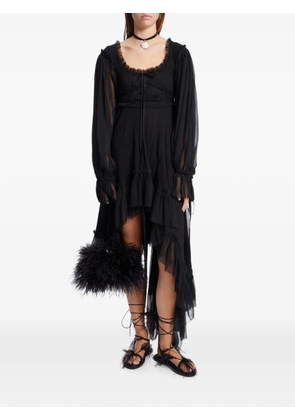 Ann Demeulemeester Giti empire ruffled asymmetric-hem dress - Black