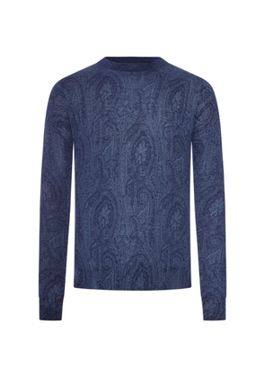 ETRO paisley-print long-sleeve sweater - Blue