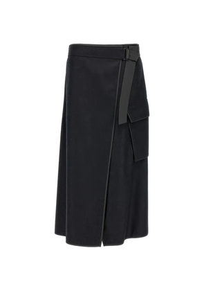 Brunello Cucinelli wrap-design midi skirt - Grey