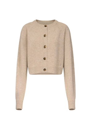 LouLou de Saison Heike ribbed-knit cropped cardigan - Neutrals