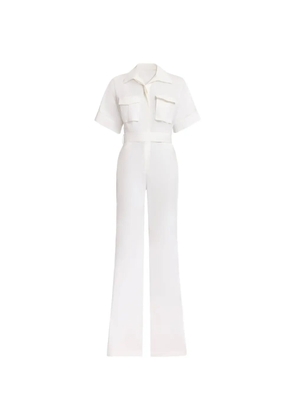 Elie Saab belted short-sleeve jumpsuit - White