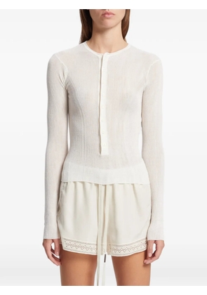 Ann Demeulemeester Miep ribbed-knit long-sleeve sweater - Neutrals
