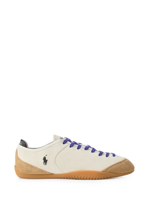 Polo Ralph Lauren suede-panelled logo-embroidered sneakers - Neutrals