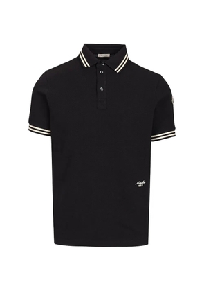 Moncler logo-patch polo shirt - Black
