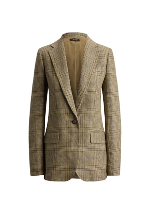 Lauren Ralph Lauren Glen plaid linen blazer - Brown