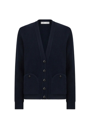 Blazé Milano ribbed-knit smiley-pocket cardigan - Blue