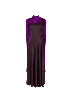 Roksanda Klanira draped-cape maxi dress - Purple