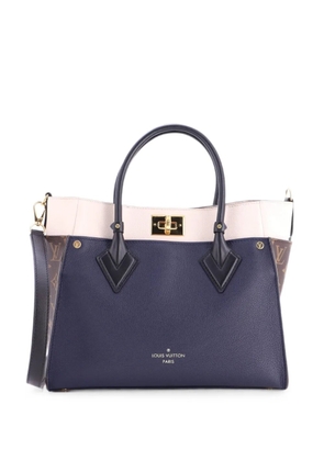 Louis Vuitton Pre-Owned On My Side Leather with Monogram Canvas MM tote bag - Blue