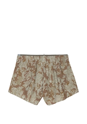 Satisfy Space-O 2.5 camo-print perforated shorts - Brown
